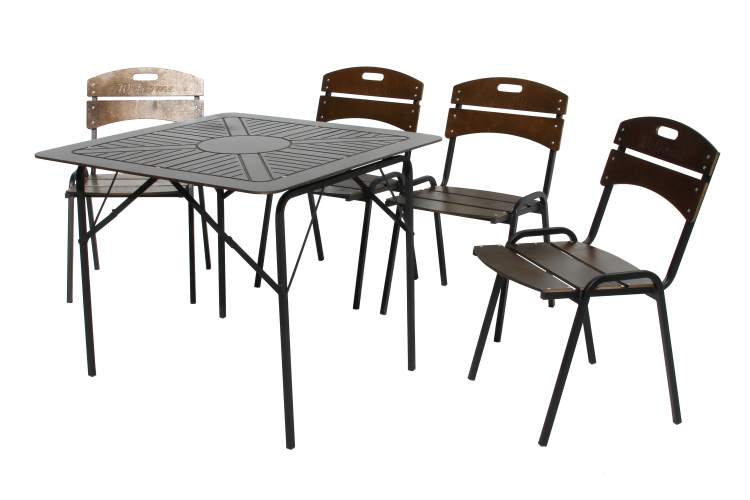 Набор мебели Бистро арт.KA6273+КА6280 коричневый, квадратный стол ( 4 кресла)-7