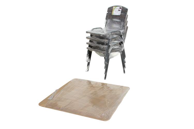 Набор мебели Бистро арт.KA6273+КА6280 коричневый, квадратный стол ( 4 кресла)-1