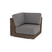 "Капри" модуль диванный угловой с подушками, цвет коричневый