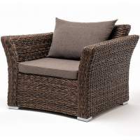 "Капучино" кресло из искусственного ротанга (гиацинт), цвет коричневый