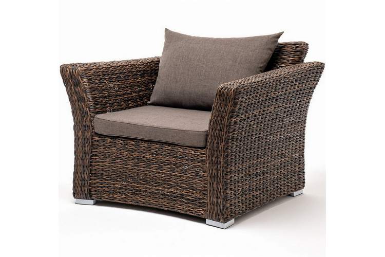 "Капучино" кресло из искусственного ротанга (гиацинт), цвет коричневый