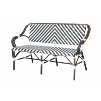 "Кабри" диван двухместный плетенный из искусственного ротанга, цвет черно-белый