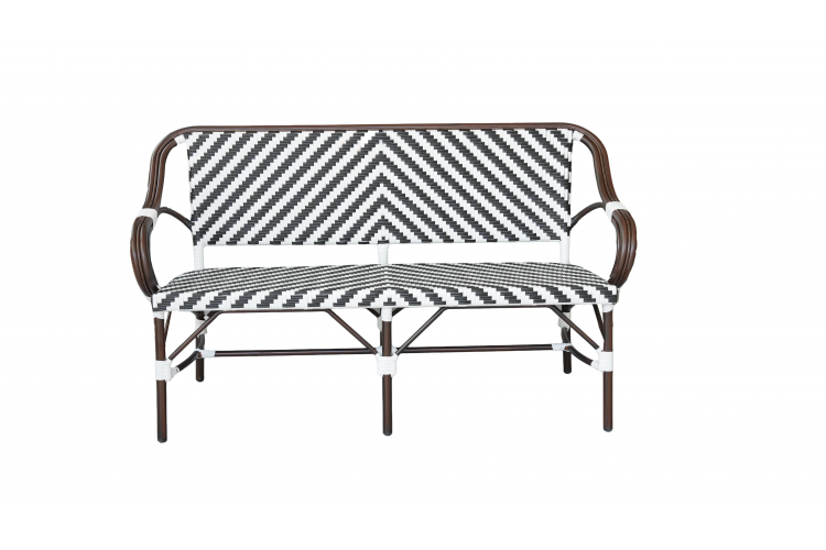 "Кабри" диван двухместный плетенный из искусственного ротанга, цвет черно-белый-1