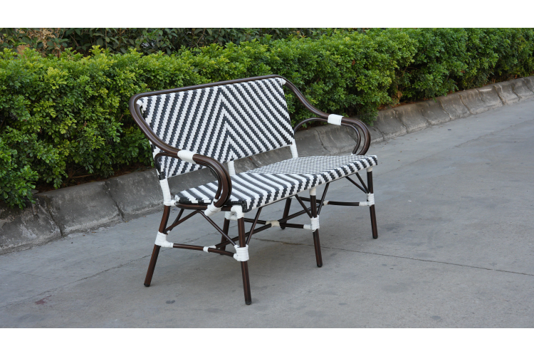 "Кабри" диван двухместный плетенный из искусственного ротанга, цвет черно-белый-5