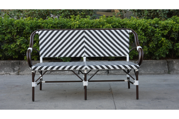 "Кабри" диван двухместный плетенный из искусственного ротанга, цвет черно-белый-6