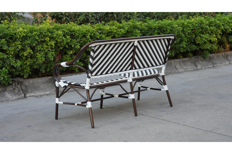 "Кабри" диван двухместный плетенный из искусственного ротанга, цвет черно-белый-7