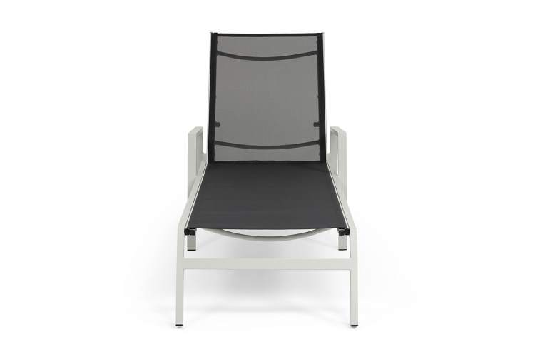 "Парма" шезлонг, каркас алюминий светло-серый (RAL7035) муар, ткань текстилен темно-серая-2