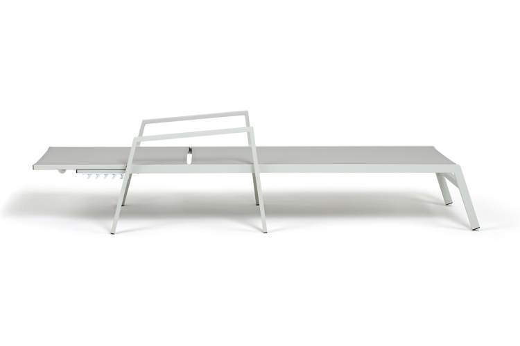 "Парма" шезлонг из алюминия темно-серый (RAL7024) муар, ткань текстилен серая-4