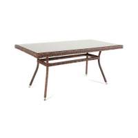  Латте  обеденный стол из искусственного ротанга 140х80см, цвет коричневый