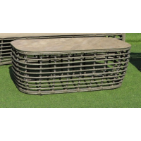 "Ницца" журнальный столик из искусственного ротанга, цвет серый