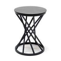 "Сантьяго" журнальный стол из HPL круглый Ø40 H55, каркас из стали темно-серый (RAL 7024), цвет столешницы "серый гранит"