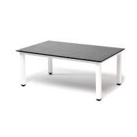 "Канны" журнальный столик из HPL 90х60, H40, каркас белый, цвет столешницы "серый гранит"