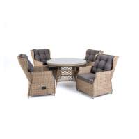 "Лацио" обеденная группа из искусственного ротанга, цвет соломенный