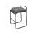 "Ането" стул барный плетеный из роупа, каркас алюминий темно-серый (RAL7024) муар, роуп темно-серый круглый, ткань темно-серая 027