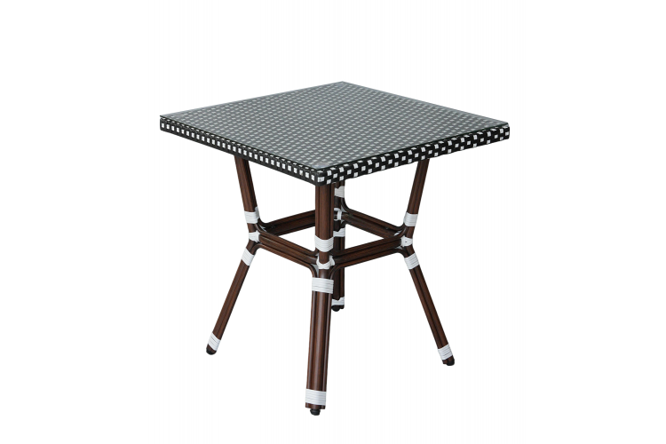 "Кабри" обеденная группа плетеная на 4 персоны, цвет черно-белый-1