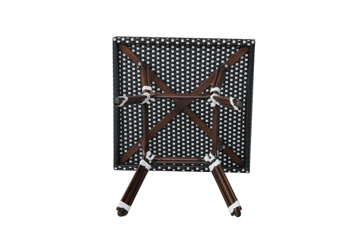 "Кабри" обеденная группа плетеная на 4 персоны, цвет черно-белый-2