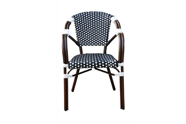 "Кабри" обеденная группа плетеная на 4 персоны, цвет черно-белый-4