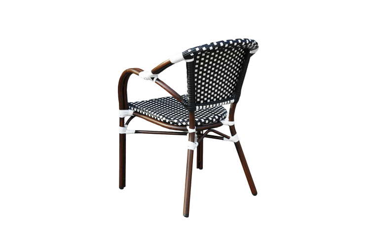 "Кабри" обеденная группа плетеная на 4 персоны, цвет черно-белый-5