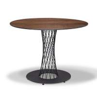 "Диего" обеденный стол из HPL круглый Ø100см, цвет "дуб", каркас черный