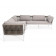 "Касабланка" диван модульный плетеный из роупа, каркас алюминий, роуп бежевый 20мм, ткань Neo ash