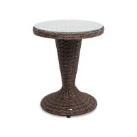 "Леванте" стол круглый из искусственного ротанга, цвет коричневый