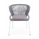 "Милан" стул плетеный из роупа, каркас алюминий белый, роуп светло-серый круглый, ткань Neo ash