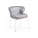 "Милан" стул плетеный из роупа, каркас алюминий белый, роуп светло-серый круглый, ткань Neo ash