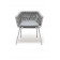 "Монако" стул плетеный из роупа, каркас алюминий светло-серый, роуп светло-серый, ткань светло-серая