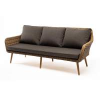 "Прованс" диван из искусственного ротанга трехместный, цвет соломенный