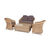  Равенна  лаунж-зона из искусственного ротанга, цвет соломенный