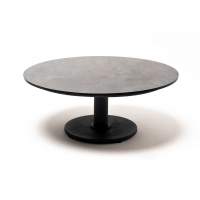 "Чили" интерьерный стол из HPL круглый Ø80 H32, цвет "серый гранит"