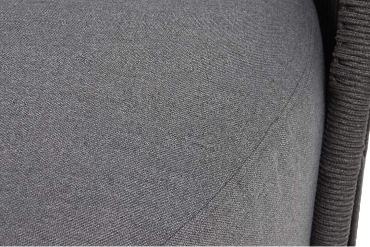 "Монтелла" кресло плетеное из роупа, каркас алюминий темно-серый (RAL7024) муар, роуп темно-серый круглый, ткань темно-серая 027-7