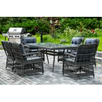 "Цесена" обеденная группа плетеная из искусственного ротанга, цвет графит