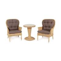 Алиса  кофейный комплект из искусственного ротанга, цвет соломенный  Алиса  кофейный комплект из искусственного ротанга, цвет соломенный