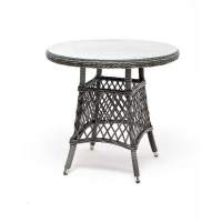  Эспрессо  плетеный круглый стол, диаметр 80 см, цвет графит