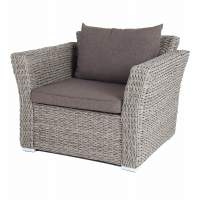 "Капучино" кресло из искусственного ротанга (гиацинт), цвет серый