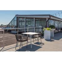 "Руссо" обеденный стол из HPL квадратный 90х90см, цвет молочный