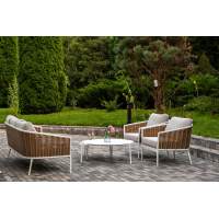 "Тоскана" лаунж-зона из искусственного ротанга, цвет соломенный