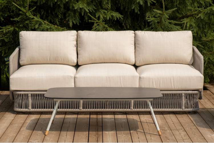 "Альбано" лаунж-зона 5-местная плетеная из роупа (веревки), каркас алюминиевый светло-серый, роуп серый меланж-4