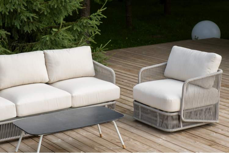 "Альбано" лаунж-зона 5-местная плетеная из роупа (веревки), каркас алюминиевый светло-серый, роуп серый меланж-6