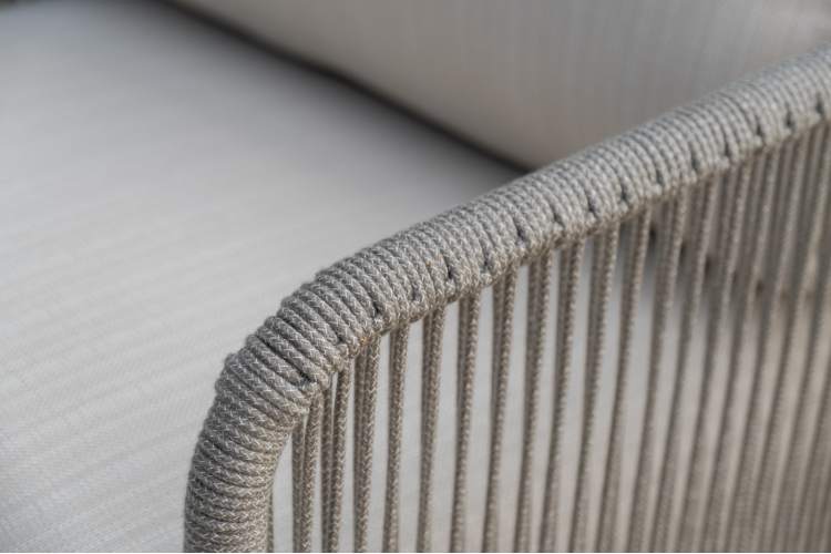 "Альбано" лаунж-зона 5-местная плетеная из роупа (веревки), каркас алюминиевый светло-серый, роуп серый меланж-11