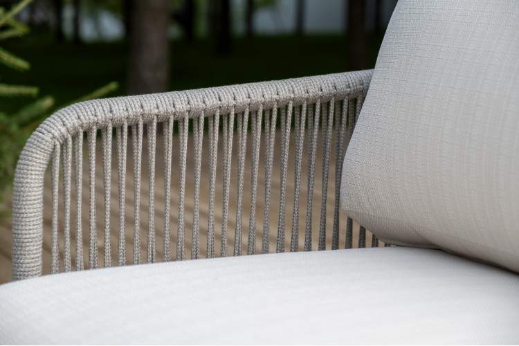 "Альбано" лаунж-зона 5-местная плетеная из роупа (веревки), каркас алюминиевый светло-серый, роуп серый меланж-12