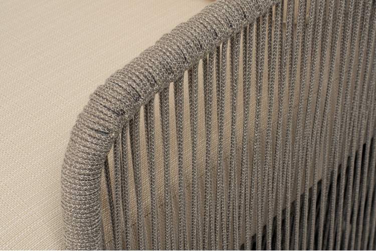 "Альбано" лаунж-зона 5-местная плетеная из роупа (веревки), каркас алюминиевый светло-серый, роуп серый меланж-23