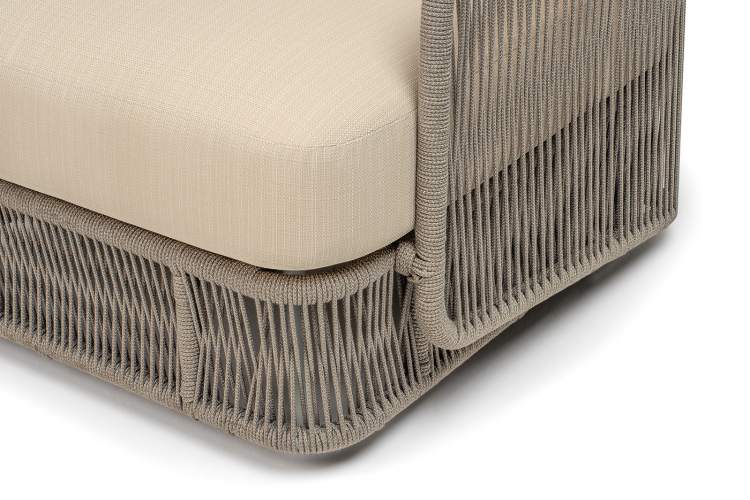 "Альбано" лаунж-зона 5-местная плетеная из роупа (веревки), каркас алюминиевый светло-серый, роуп серый меланж-25