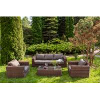 "Барселона" лаунж-зона из искусственного ротанга, цвет соломенный