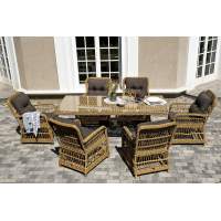 "Цесена" обеденная группа плетеная из искусственного ротанга, цвет соломенный "Цесена" обеденная группа плетеная из искусственного ротанга, цвет соломенный