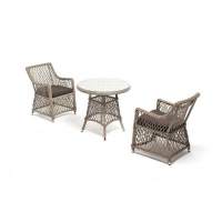 Эспрессо–80 L  обеденная группа плетеная, цвет бежевый  Эспрессо–80 L  обеденная группа плетеная, цвет бежевый