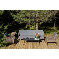 "Канны" лаунж-зона 5-местная плетеная из роупа (веревки), роуп коричневый