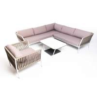 "Касабланка" модульная лаунж-зона из роупа (веревки), каркас из алюминия