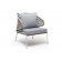 "Милан" кресло плетеное из роупа, каркас алюминий светло-серый (RAL7035) шагрень, роуп серый меланж круглый, ткань светло-серая